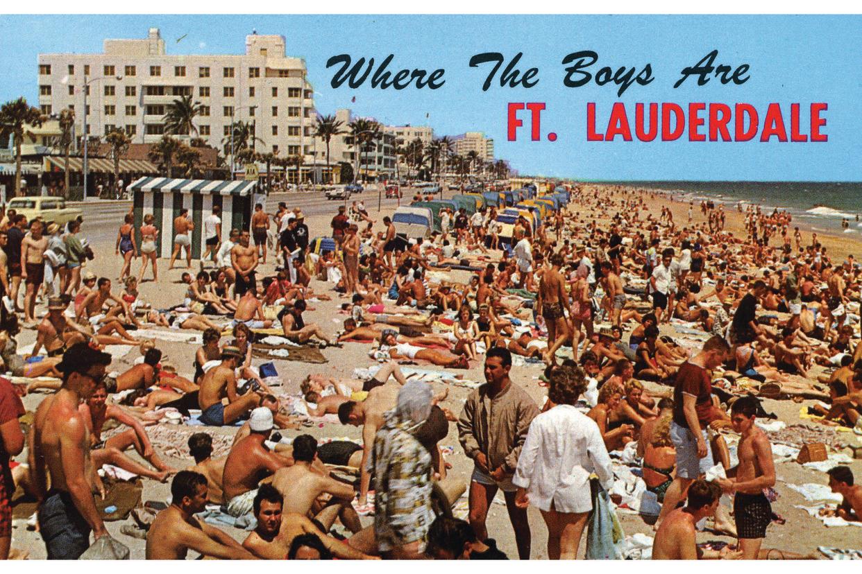 Where the Boys Are - The Beach Fort Lauderdale, Florida Original Vintage Postcard