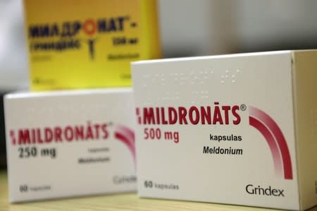 Mildronate (Meldonium) medication is pictured in the pharmacy in Saulkrasti, Latvia, in this March 9, 2016 file photo. REUTERS/Ints Kalnins