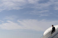 U.S. Secretary of State Antony Blinken arrives at the Berlin Brandenburg Airport in Schonefeld, Germany, Wednesday, June 23, 2021, to travel to Berlin. Blinken begins a week long trip to Europe traveling to Germany, France and Italy. (AP Photo/Andrew Harnik, Pool)