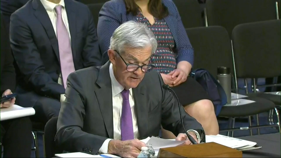 Fed Chair Jerome Powell testifies before the Senate Banking Committee Tuesday, March 7, 2023.