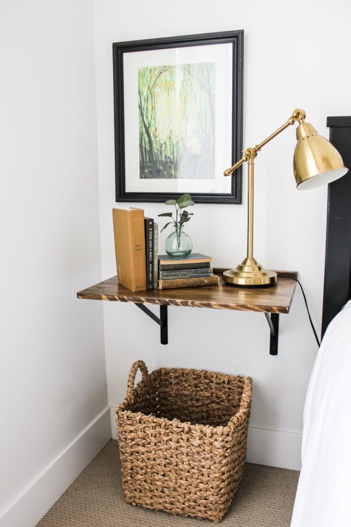 DIY Floating Nightstand With Brackets