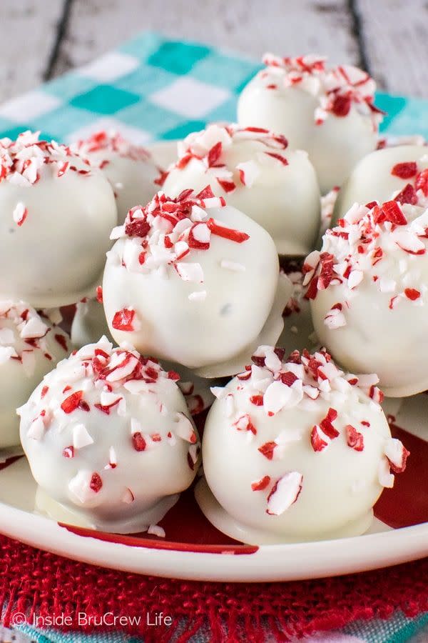 Peppermint Brownie Truffles