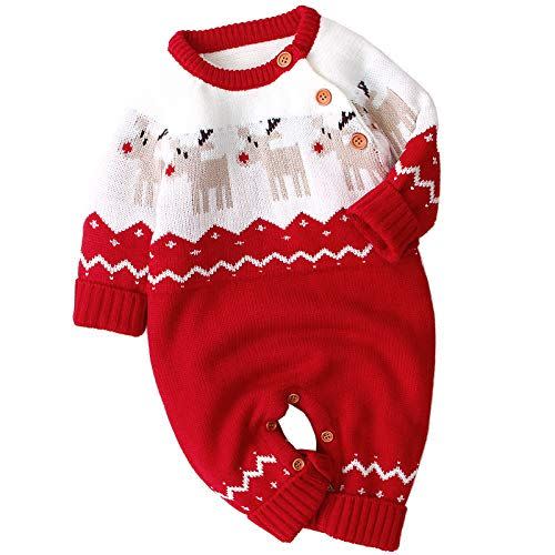 6) Baby Christmas Sweater Reindeer Pattern