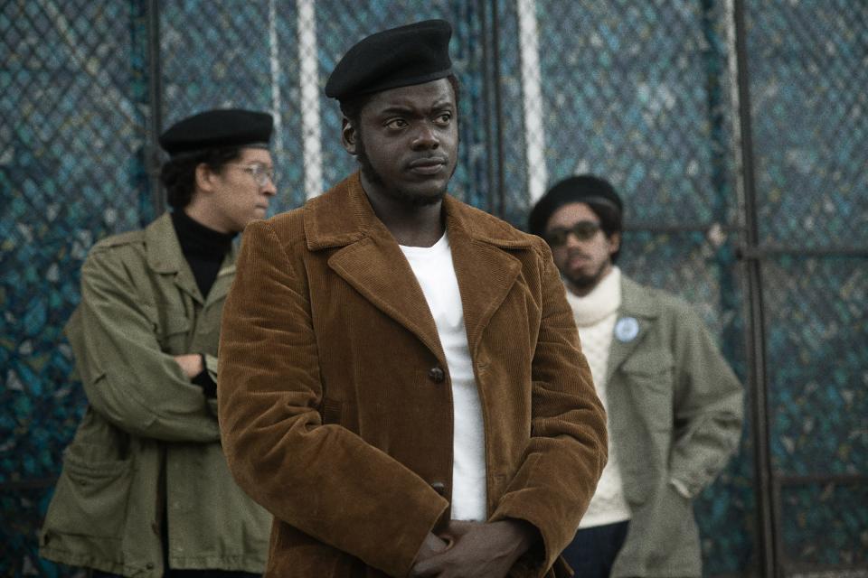 Daniel Kaluuya (center) stars as Black Panther Party Chairman Fred Hampton, who's targeted by the FBI in the period drama "Judas and the Black Messiah."