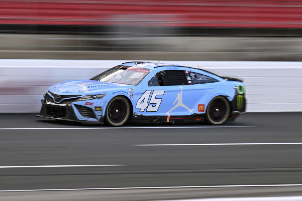 Tyler Reddick competes during a NASCAR Cup Series auto race at Charlotte Motor Speedway, Monday, May 29, 2023, in Concord, N.C. (AP Photo/Matt Kelley)