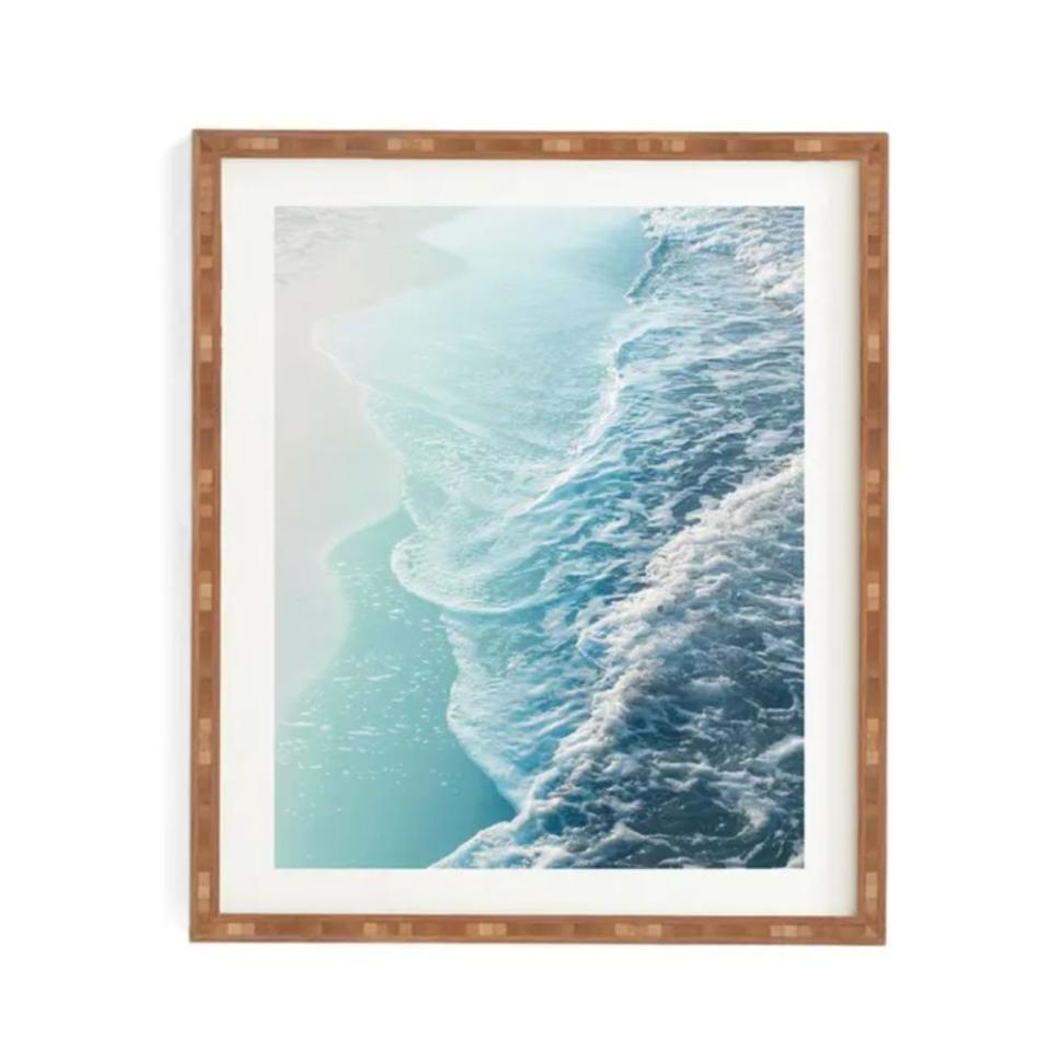 Soft Turquoise Ocean Dream Wave Framed Wall Art