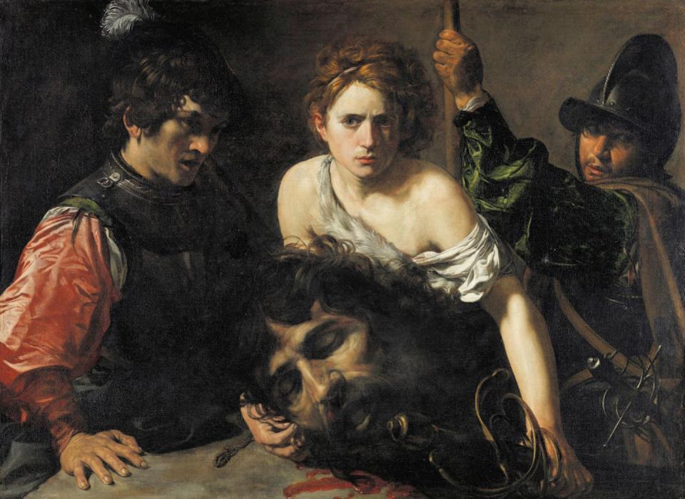 ‘David with the Head of Goliath and two Soldiers,’ from 1615. Found in the Thyssen-Bornemisza Collections. <a href="https://www.gettyimages.com/detail/news-photo/david-with-the-head-of-goliath-and-two-soldiers-c-1615-news-photo/919731208?adppopup=true" rel="nofollow noopener" target="_blank" data-ylk="slk:Fine Art Images/Heritage Images/Hulton Fine Art Collection via Getty Images;elm:context_link;itc:0;sec:content-canvas" class="link ">Fine Art Images/Heritage Images/Hulton Fine Art Collection via Getty Images</a>