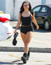<p>Addison Rae happily makes her way out of a Pilates class in Los Angeles on Sept. 26. </p>