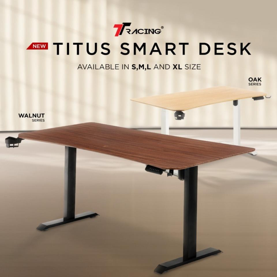 TTRacing Titus Ergonomic Standing Desk Electric Height Adjustable Computer PC Gaming Desk Office Table. (Photo: Shopee SG)