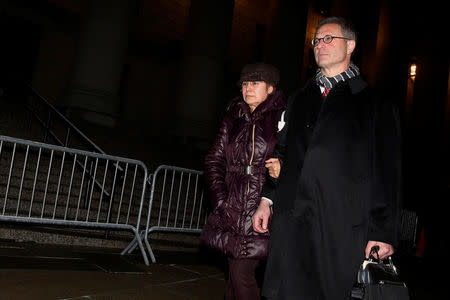 Art dealer Glafira Rosales exits the Manhattan Federal Courthouse with her attorney Bryan Skarlatos in New York City, U.S., January 31, 2017. REUTERS/Brendan McDermid