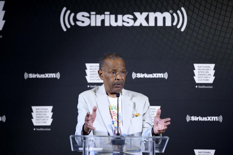 WASHINGTON, DC - JUNE 30: Joe Madison passes away at 74. This picture is Madison as the SiriusXM honor host, speaking on stage as SiriusXM and The Smithsonian's National Museum Of African American History.