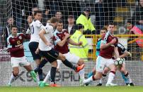 <p>Tottenham’s Eric Dier scores their first goal </p>