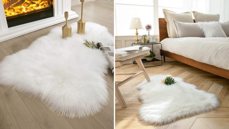 This shaggy rug offers immediate comfort.