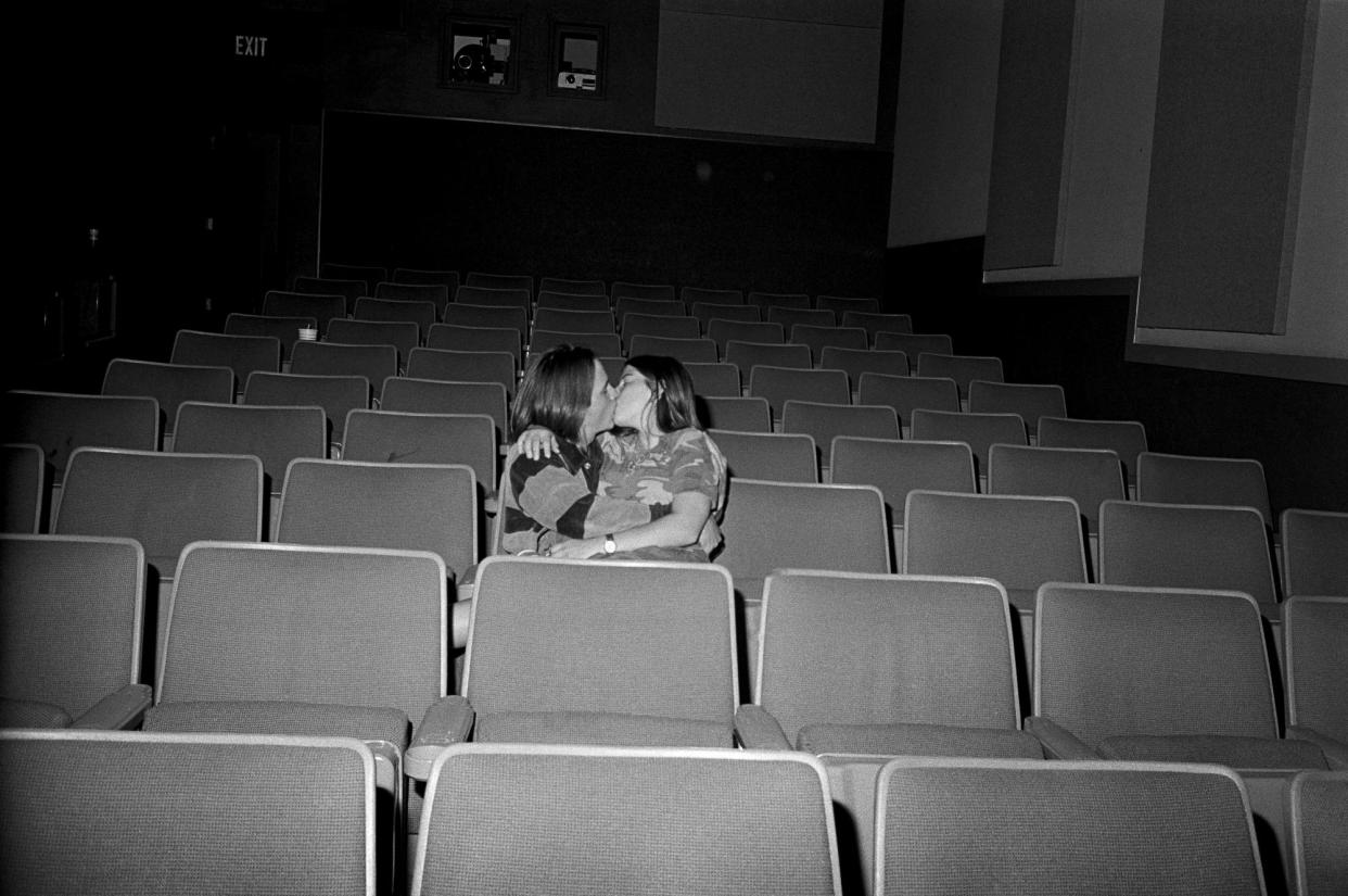 <span>Two girls kissing by Peggy Nolan featuring in Meditations on Love at the Photographers’ Gallery.</span><span>Photograph: Peggy Nolan</span>