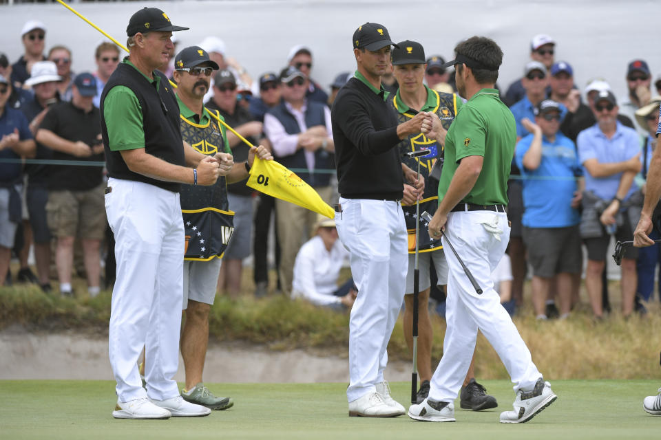 Ernie Els and crew are enjoying life. (Ben Jared/PGA TOUR via Getty Images)