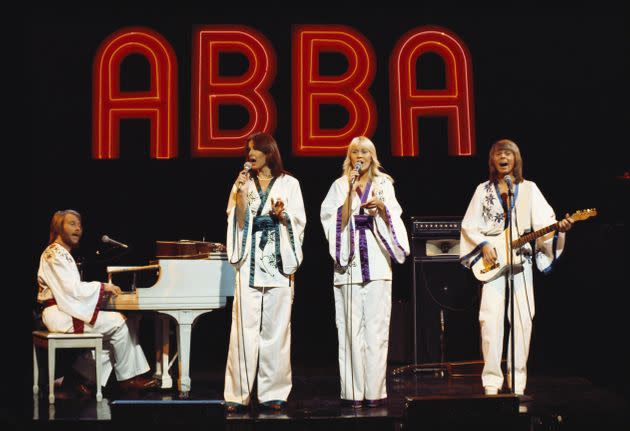 ABBA (L-R): Benny Andersson, Anni-Frid Lyngstad, Agnetha Faltskog, Bjorn Ulvaeus (Photo: Michael Ochs Archives via Getty Images)