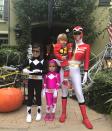 <p>Coordinated Power Rangers costumes for the family on Halloween would be too cheesy for some people, but not Kourtney. (Photo: <a rel="nofollow noopener" href="https://www.instagram.com/p/BMPBPr_FMoK/?taken-by=kourtneykardash" target="_blank" data-ylk="slk:Kourtney Kardashian via Instagram;elm:context_link;itc:0;sec:content-canvas" class="link ">Kourtney Kardashian via Instagram</a>)<br><br></p>