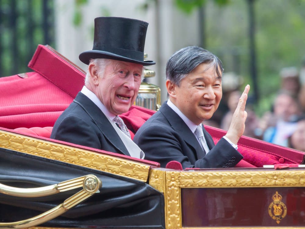 König Charles III. (l.) und Kaiser Naruhito am 25. Juni in London. (Bild: imago images/ZUMA Press Wire)