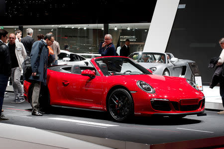 FILE PHOTO: A Porsche 911 Carrera 4 GTS is seen at the Paris auto show in Paris, France, October 4, 2018. REUTERS/Benoit Tessier/File Photo