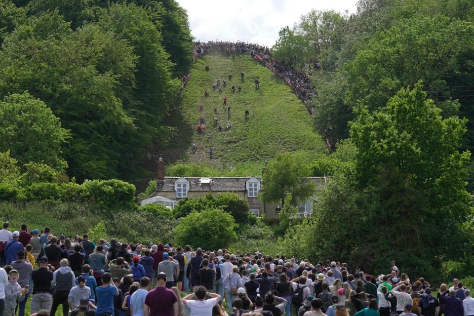 A large crowd gathered to watch the event on Monday (AP Photo/Kin Cheung)