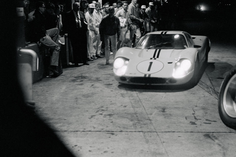<p>Mario Andretti, the man who needs no introduction, got the first of his three victories at Sebring with this long-tailed GT40 "J-Car." Brunswick Aircraft Corporation helped Ford devise an innovative and lightweight honeycomb aluminum tub. The entire car weighed 300 pounds less than the Le Mans-winning Mark IIs. The result: Andretti and McLaren reported not a single mechanical issue the entire race. </p>