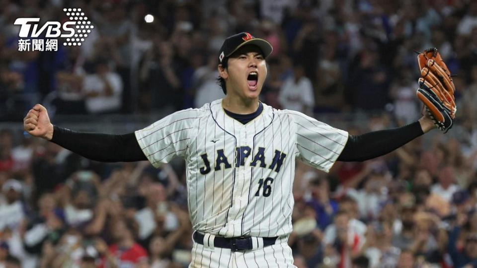 獲勝後，大谷翔平高呼慶祝。（圖／達志影像美聯社）