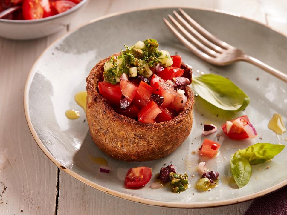 These ‘summer in a bowl’ panzanella tarts are fresh and light, but still filling, and can easily be adapted (Allinson’s)