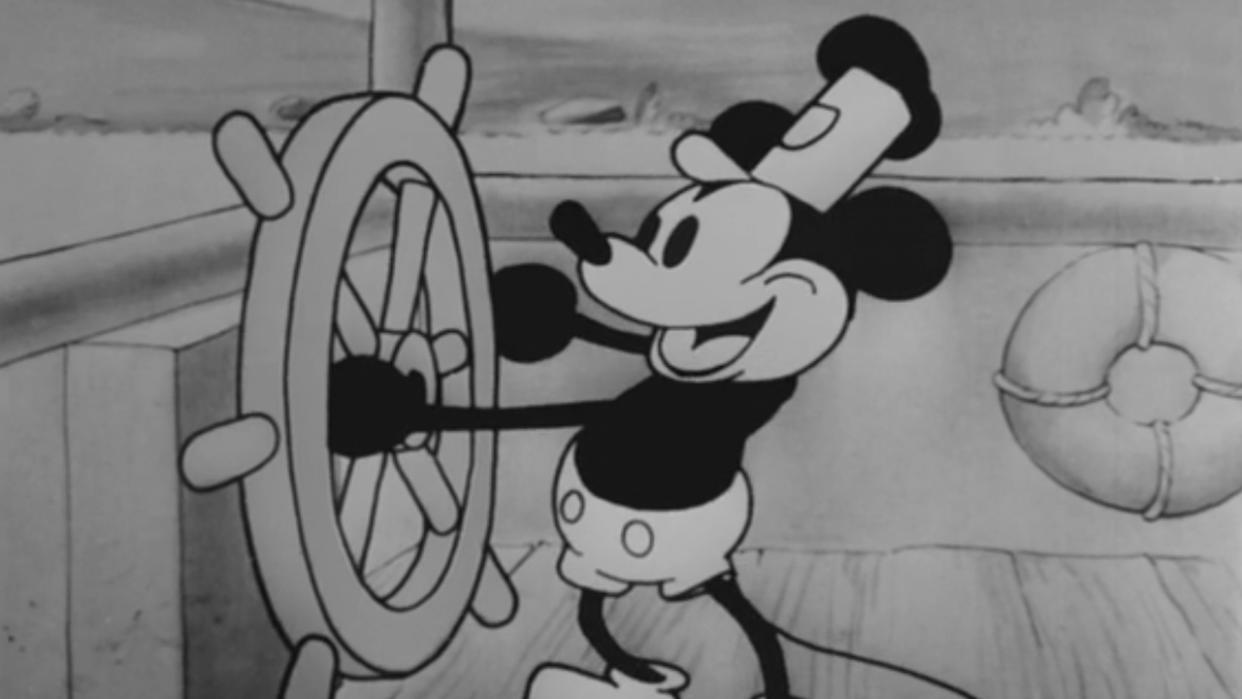  Mickey Mouse in Steamboat Willie 