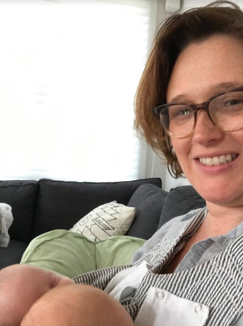 The author with her newborn twins just before the COVID-19 lockdown began. (Photo: Courtesy of Katherine Goldstein)