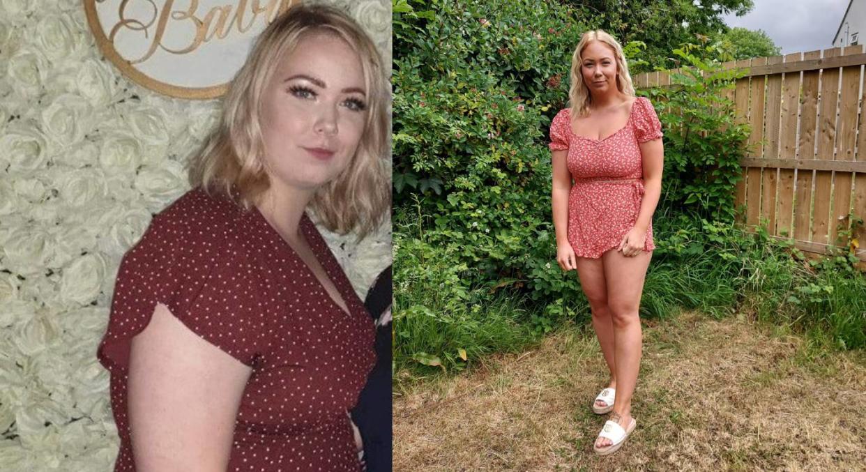 Emma Sinclair lost over four stone in three months. (PA Real Life)