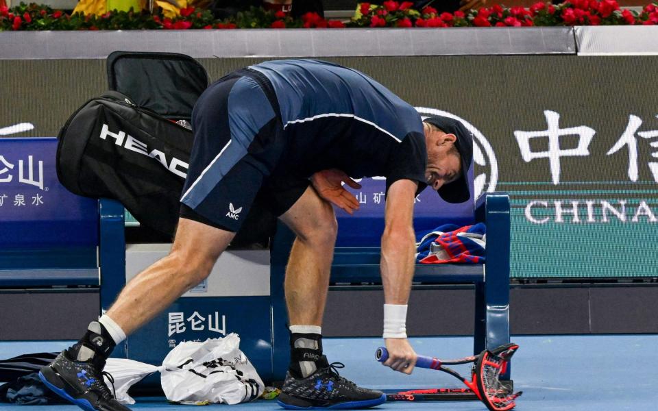 Andy Murray smashes racket and rages at camera operator after China Open defeat