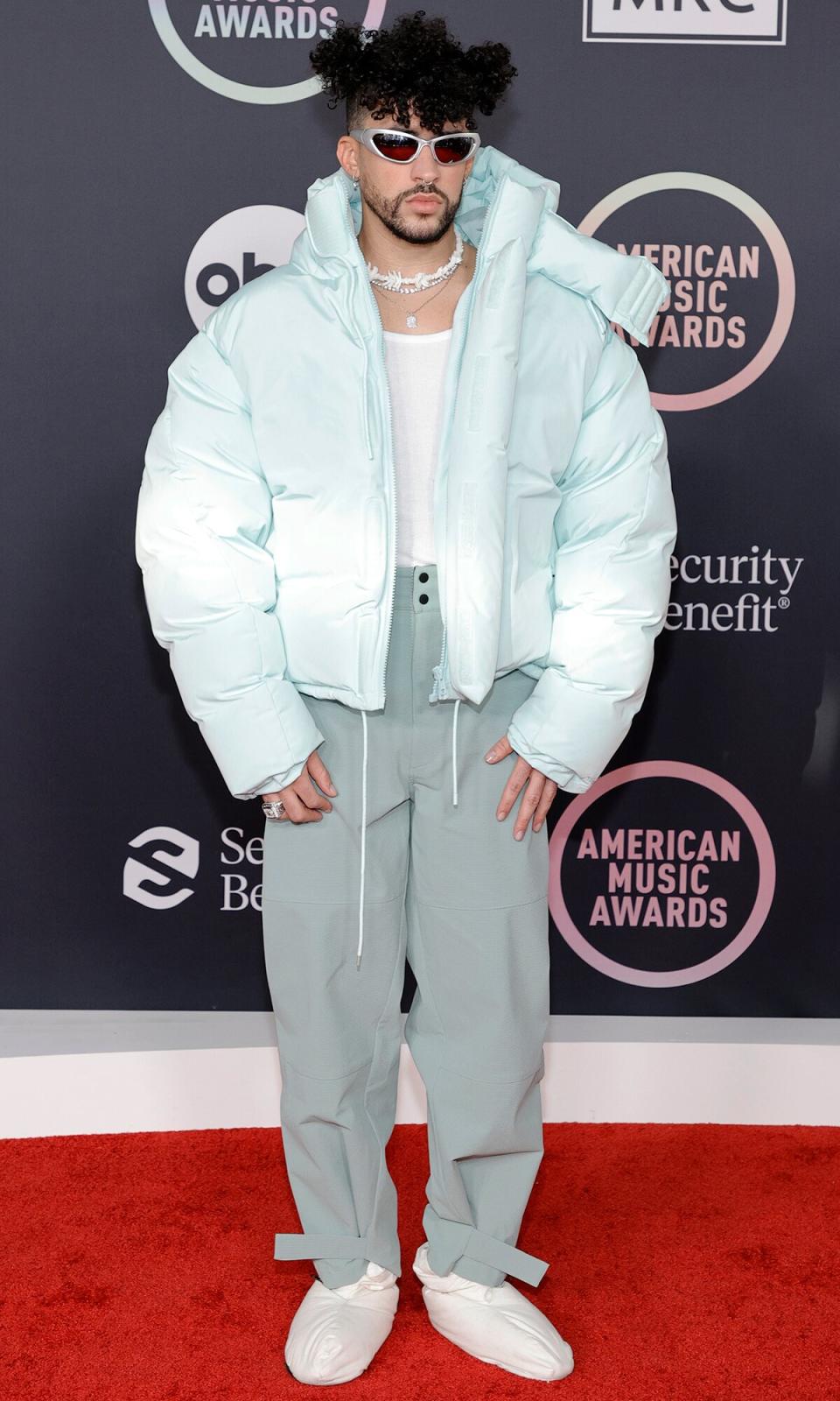 Bad Bunny attends the 2021 American Music Awards at Microsoft Theater on November 21, 2021 in Los Angeles, California