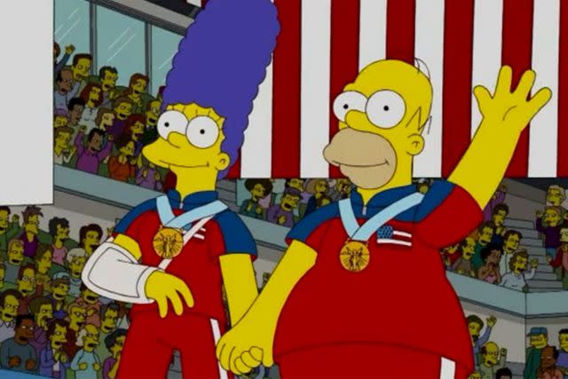 20th Century Fox Marge and Homer winning gold medals in 'Boy Meets Curl'