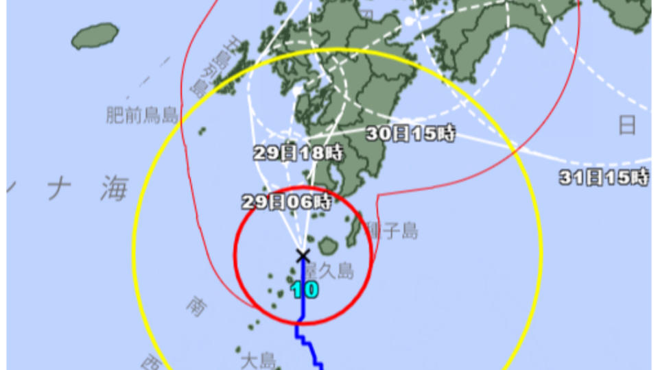 中颱珊珊直撲日本。取自日本氣象廳