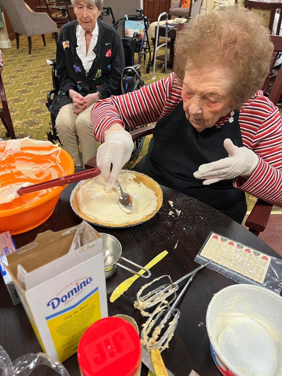 Willodene Peek relives her baking days with a peanut butter pie.