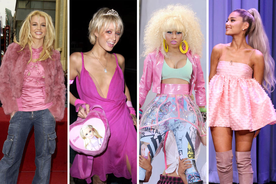 Britney Spears in 2003; Paris Hilton in 2001; Nicki Minaj in 2011; Ariana Grande in 2018<span class="copyright">Getty Images (4)</span>