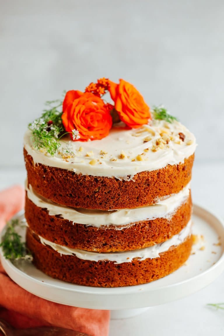 <strong>Get the <a href="https://minimalistbaker.com/1-bowl-vegan-gluten-free-carrot-cake/" target="_blank">1-Bowl Vegan Gluten Free Carrot Cake recipe</a>&nbsp;from Minimalist Baker</strong>