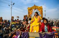 Tuesday was the first time that members of India's estimated two-million-strong transgender community have been allowed to wade in the water at India's Kumbh Mela festival