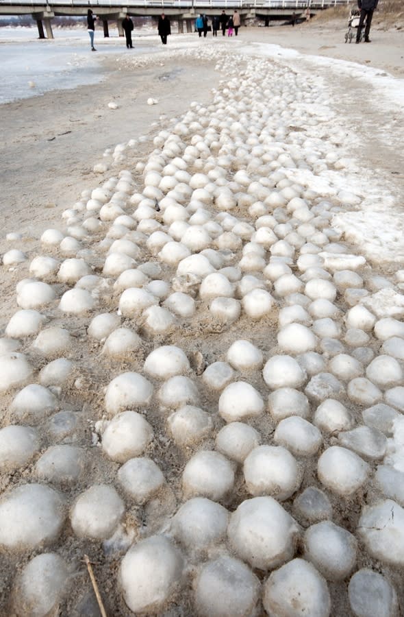 Photo: Massive Ice Balls Along Lake Michigan, Weird Weather