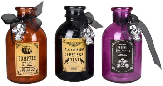 Witch Ingredient 3 Piece Decorative Bottle Set (Image via Wayfair)