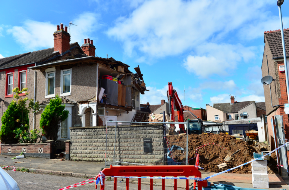 The family, who lives there with their children, were away at the time of the collapse (SWNS)