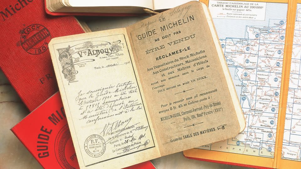 Michelin guides editions from the early 1900's. - Guenter Beer/VISUM/Redux