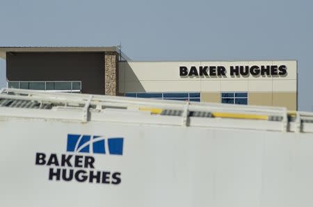 Idle oil equipment is seen in a Baker Hughes yard in Williston, North Dakota April 30, 2016. Picture taken April 30, 2016. REUTERS/Andrew Cullen