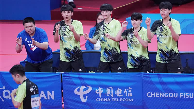 桌球男團金牌戰迎戰中國。（圖／大專體總提供）