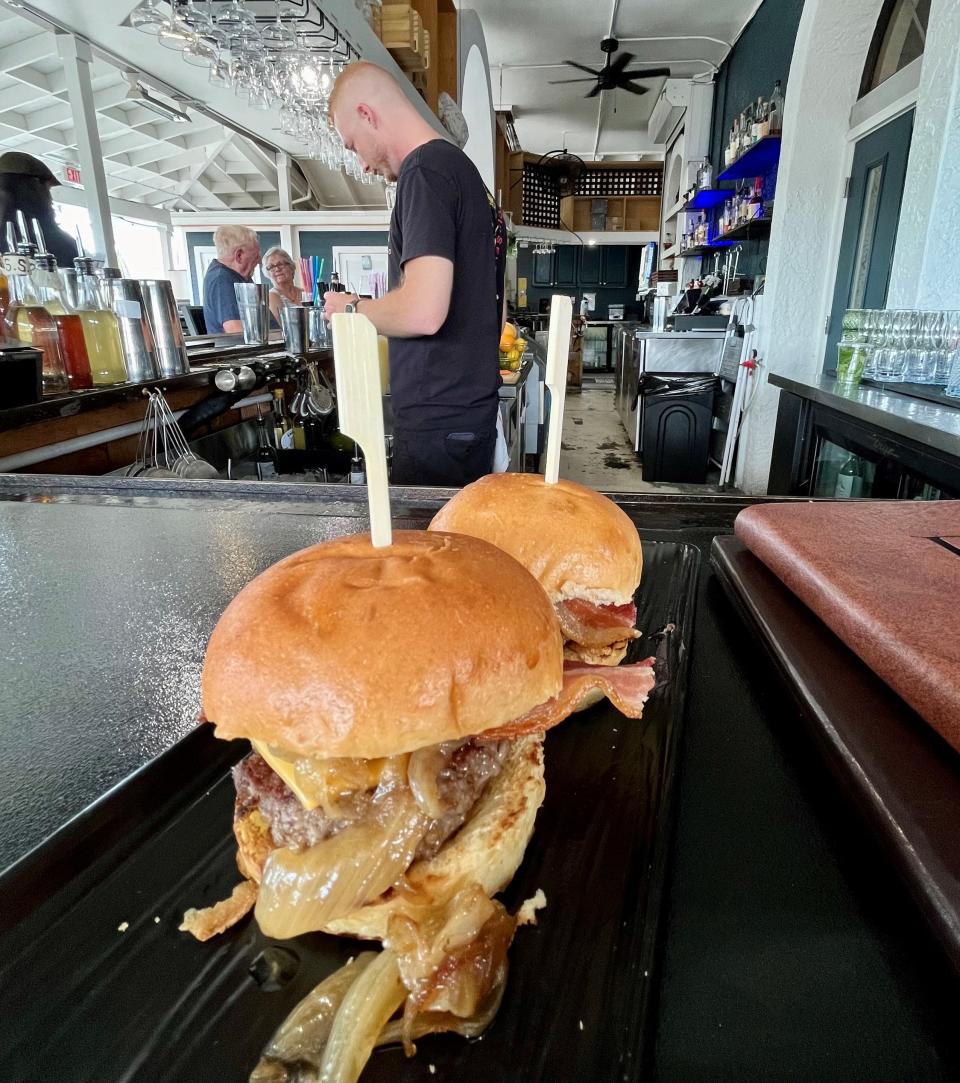 Enjoy bacon sliders on the porch at Front Porch Social in Cape Coral.