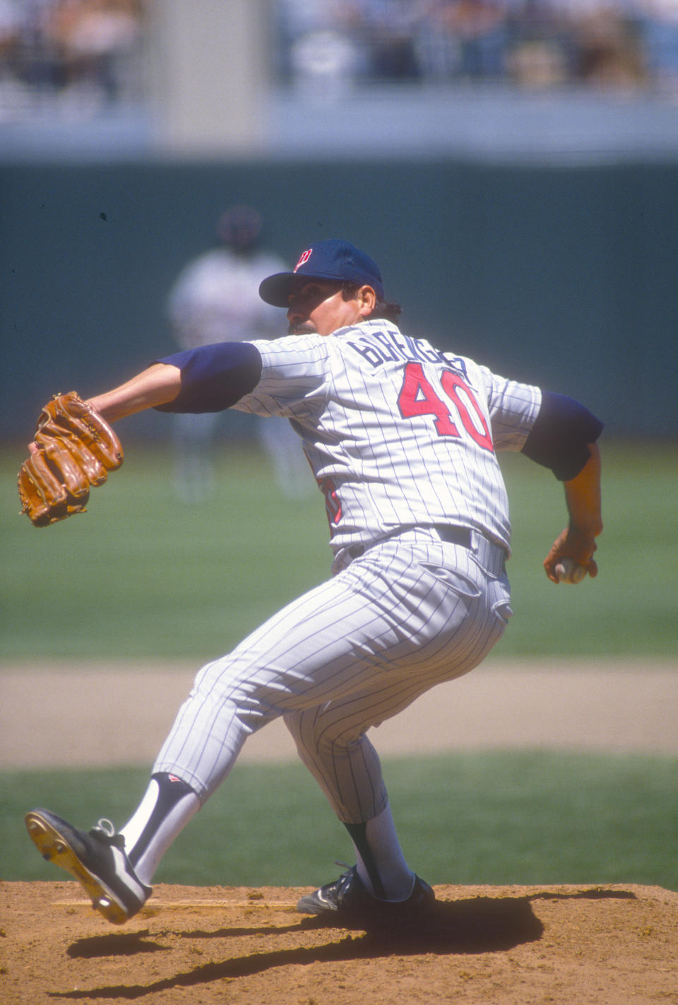 UNSPECIFIED - CIRCA 1990:  Juan Berenguer #40 of the Minnesota Twins pitches during an Major League Baseball game circa 1990. Berenguer played for the Twins from 1987-90. (Photo by Focus on Sport/Getty Images)