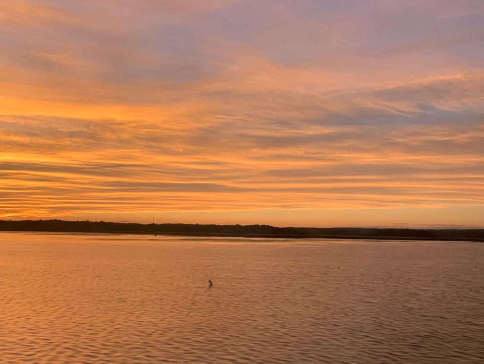 The Gunpowder River from the Gunpowder River Bridge in Joppatowne Maryland.