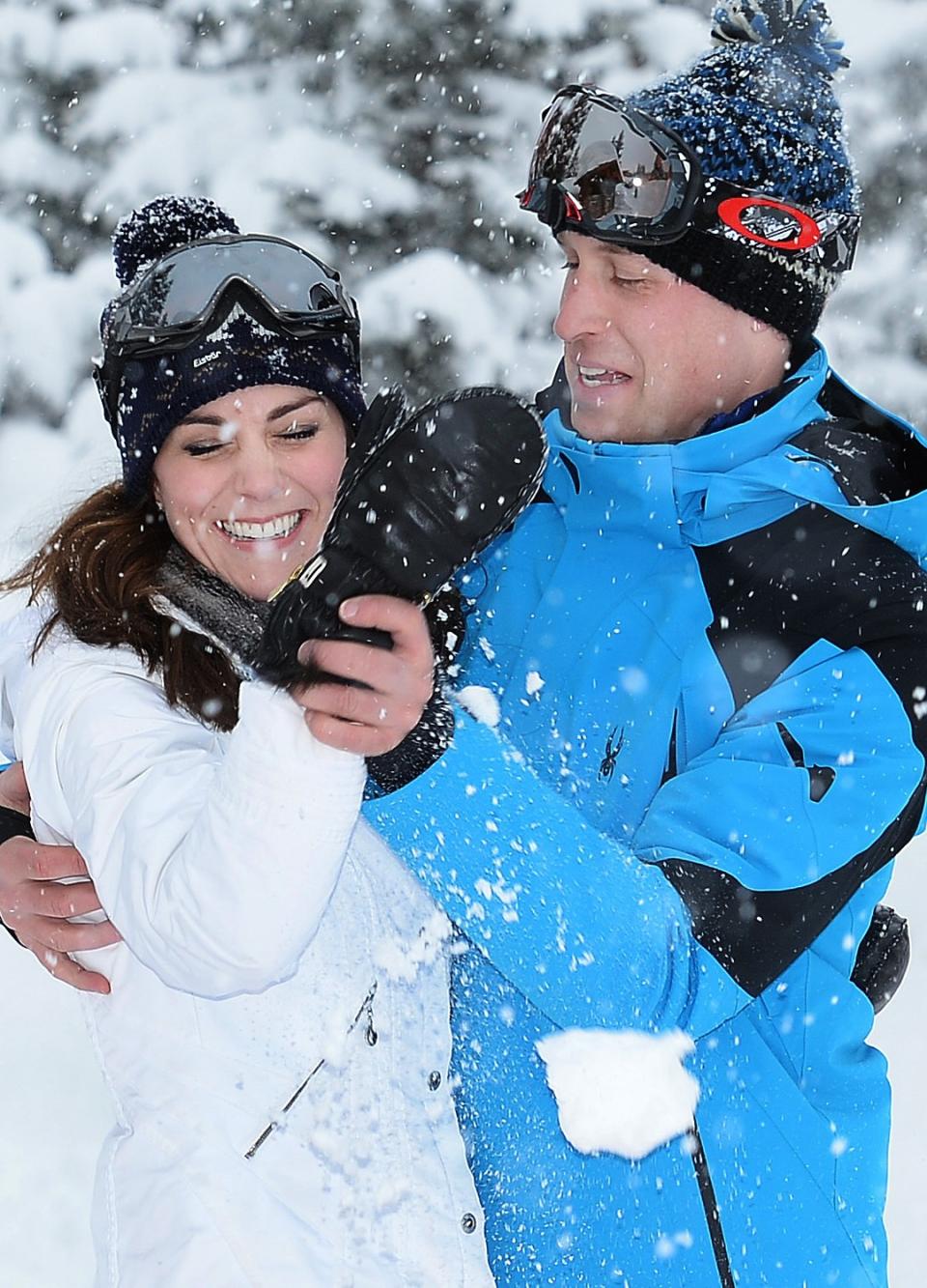 Even future Kings and Queens enjoy a snowball fight