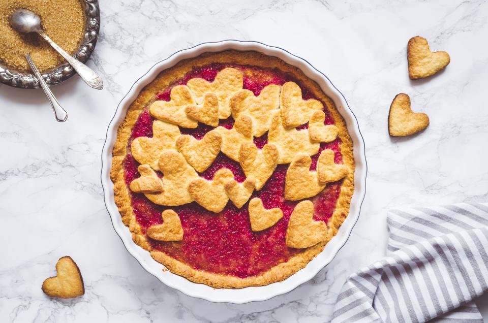 january holidays pie on counter