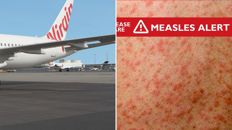 Queensland Health have issued a warning for passengers on a Virgin Airline's flight after a passenger has been diagnosed with the measles. Source: Virgin Australia / Queensland Health